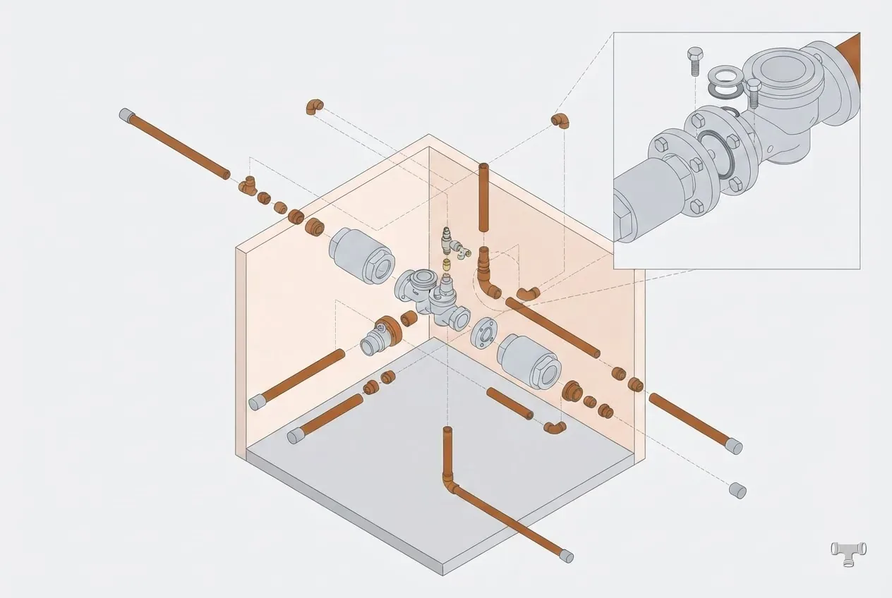 Isometric detail illustration for the backflow preventer requirements guide