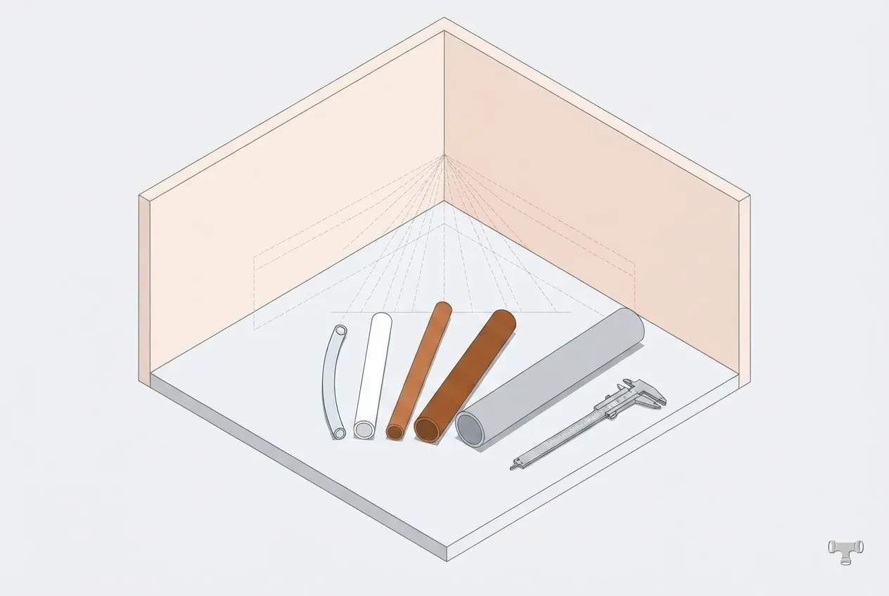 Isometric detail illustration for the pipe size chart guide