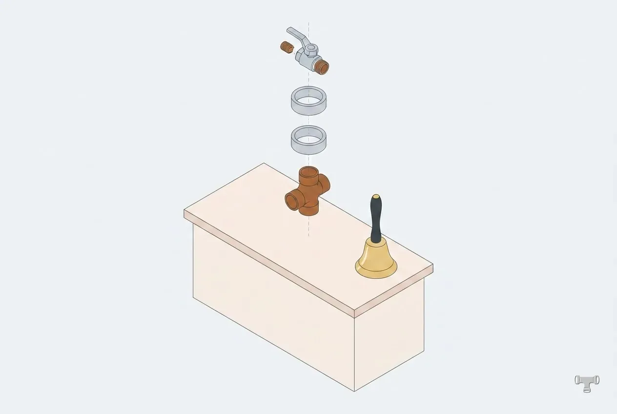 Isometric detail illustration for the plumbing permit cost guide