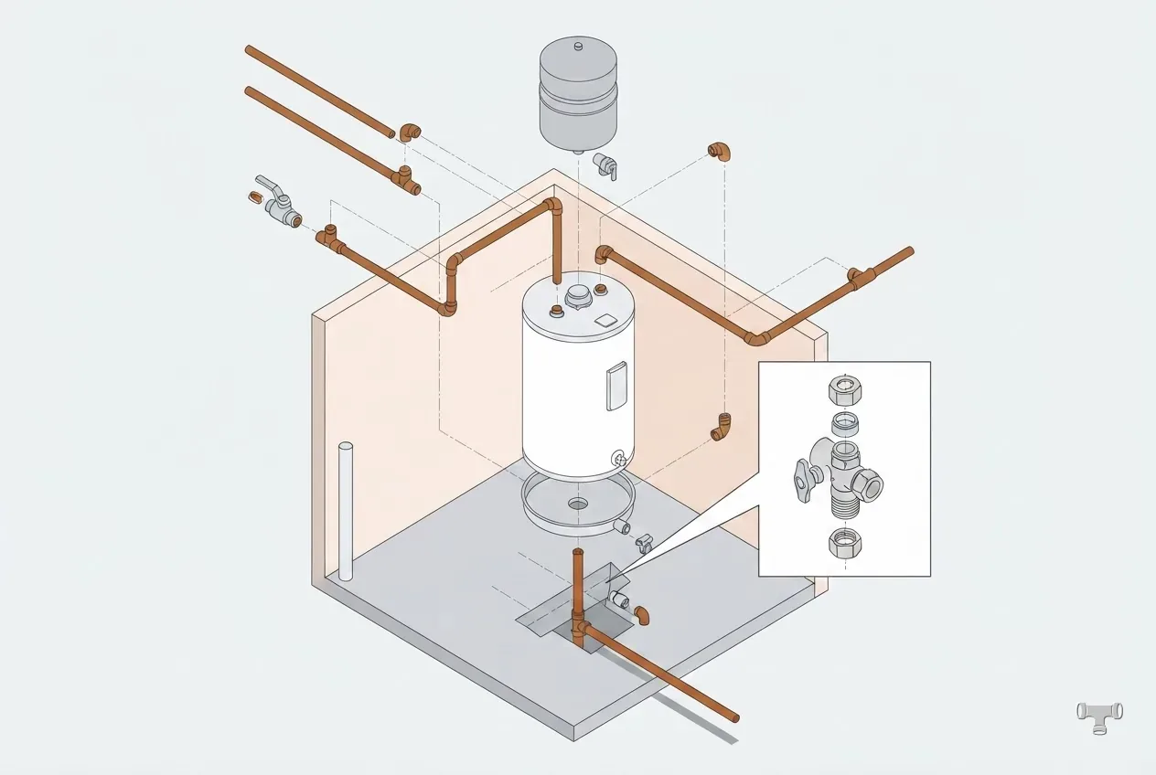 Isometric detail illustration for the slab leak repair cost guide